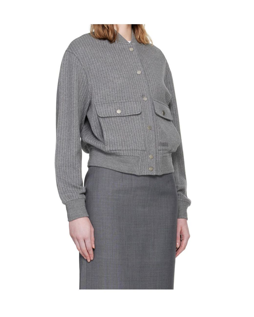 Mackage Gray Juniper-K Brushed Knit Bomber Jacket