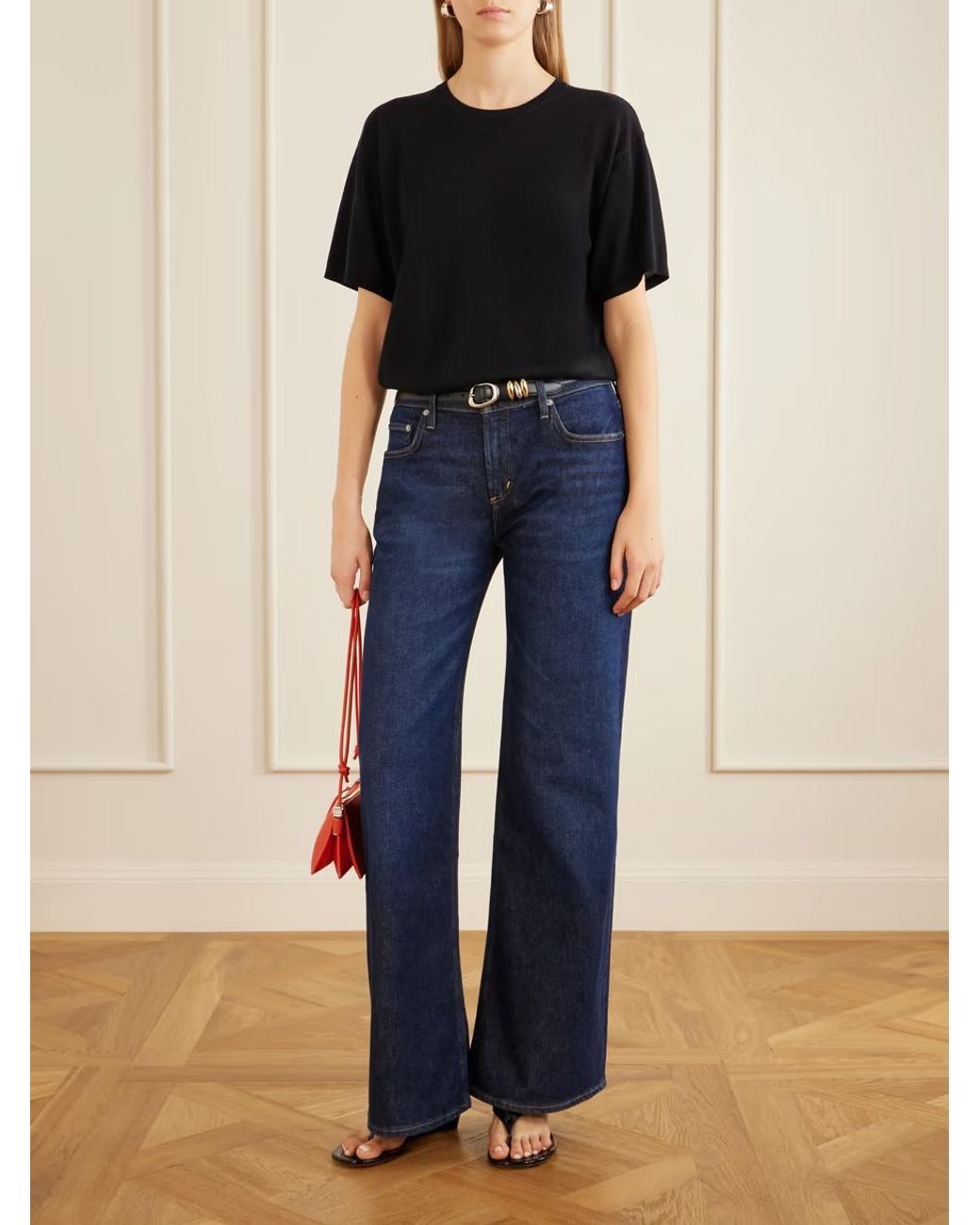Citizens of Humanity Blue Nora Mid-Rise Wide-Leg Jeans