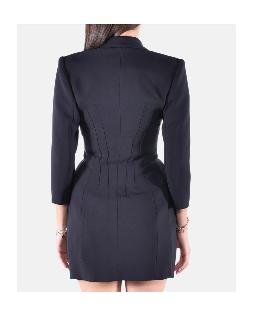 Elisabetta Franchi Blue Double-Breasted Coat Dress