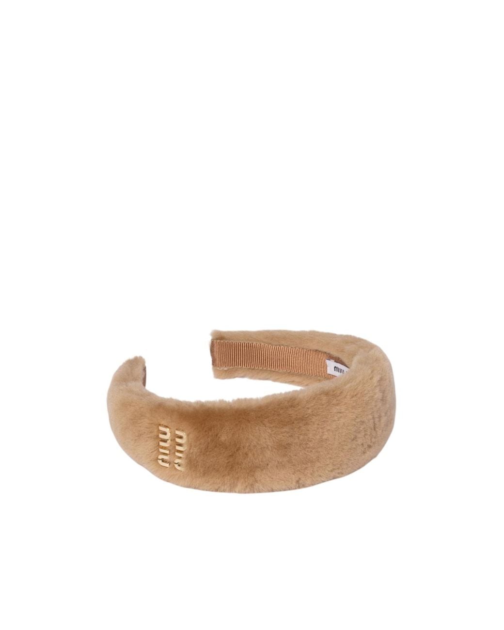 Miu Miu White Shearling Headband