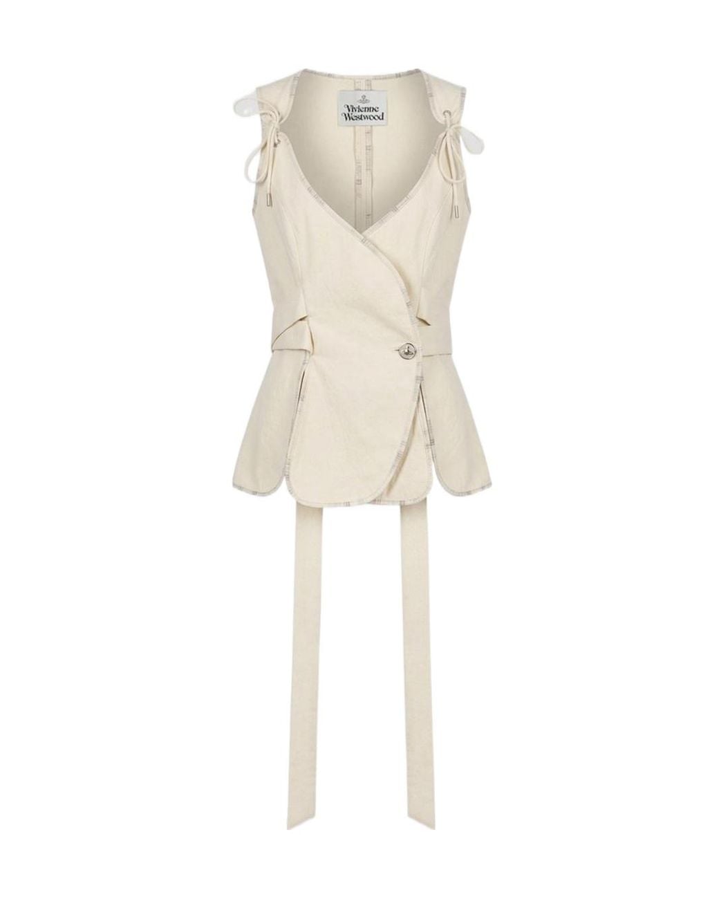 Vivienne Westwood Natural Roxy Wrap-Design Peplum Top