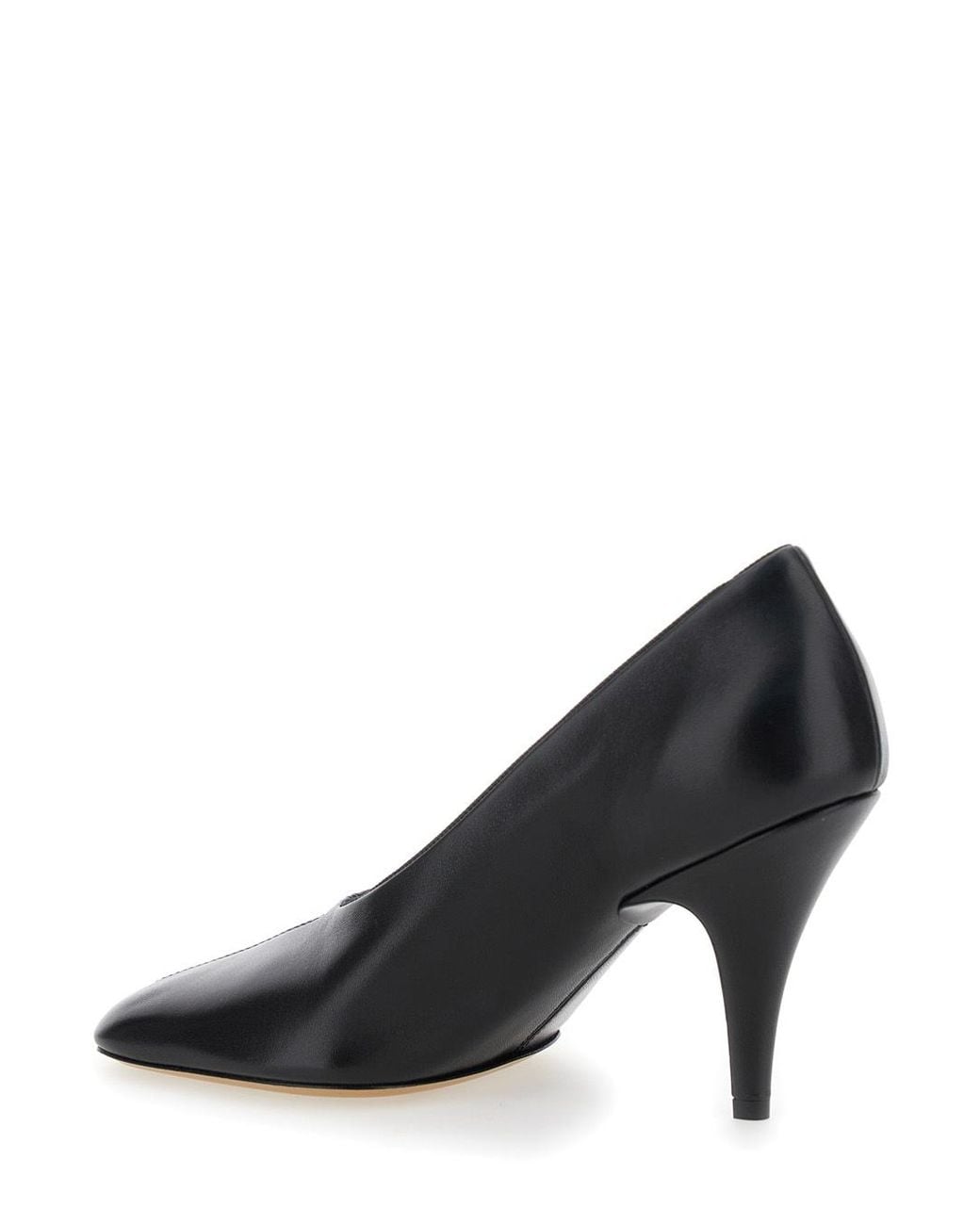Phoebe Philo Black Square-Toe Leather Pumps