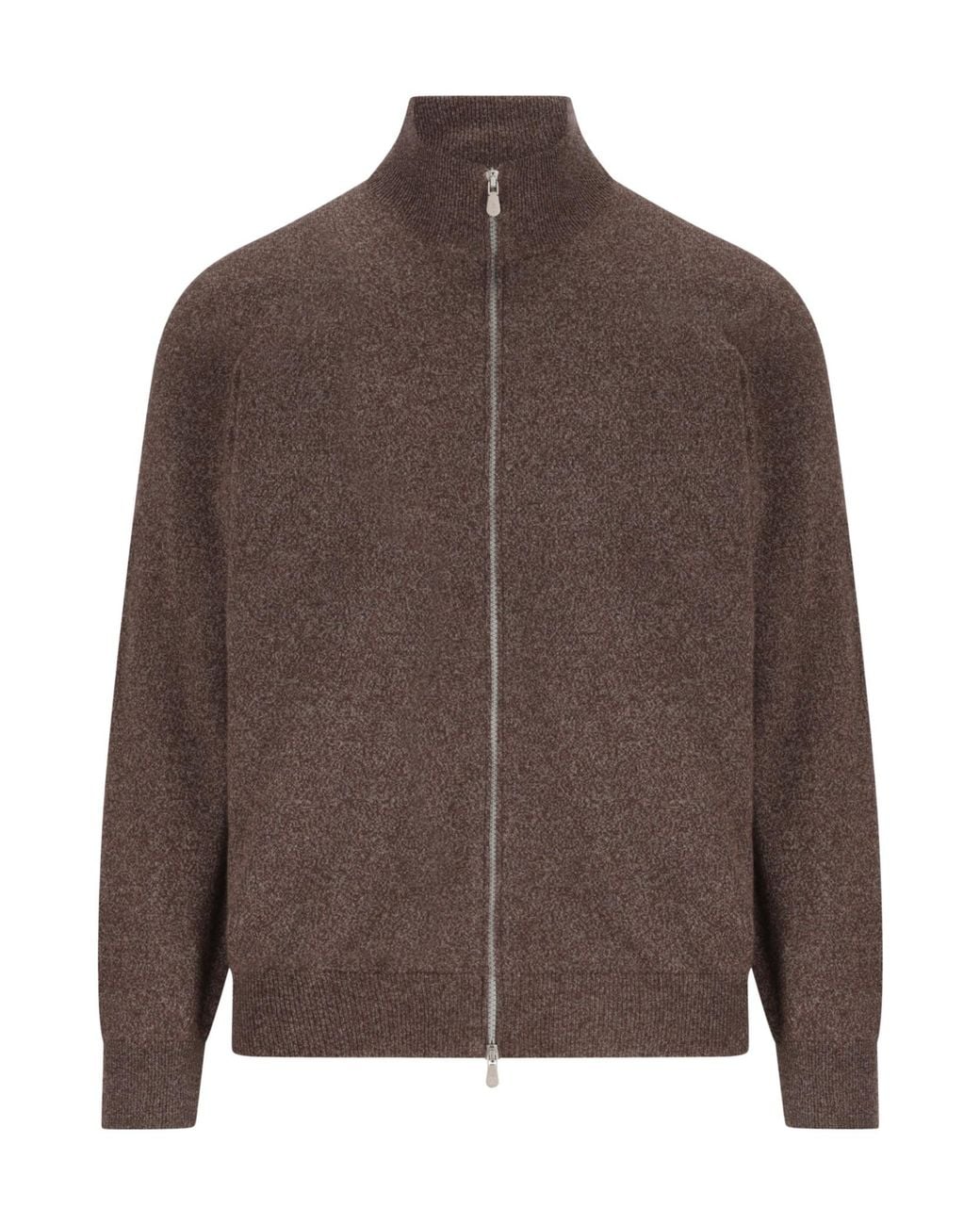 Brunello Cucinelli Brown Zipped Cardigan for men