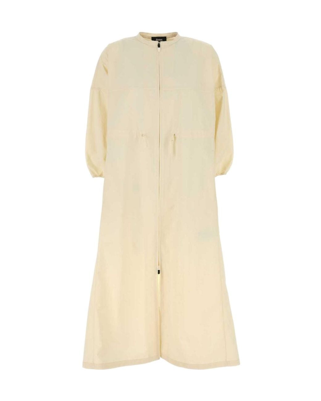 Herno Natural Drawstring Waist Crewneck Dress