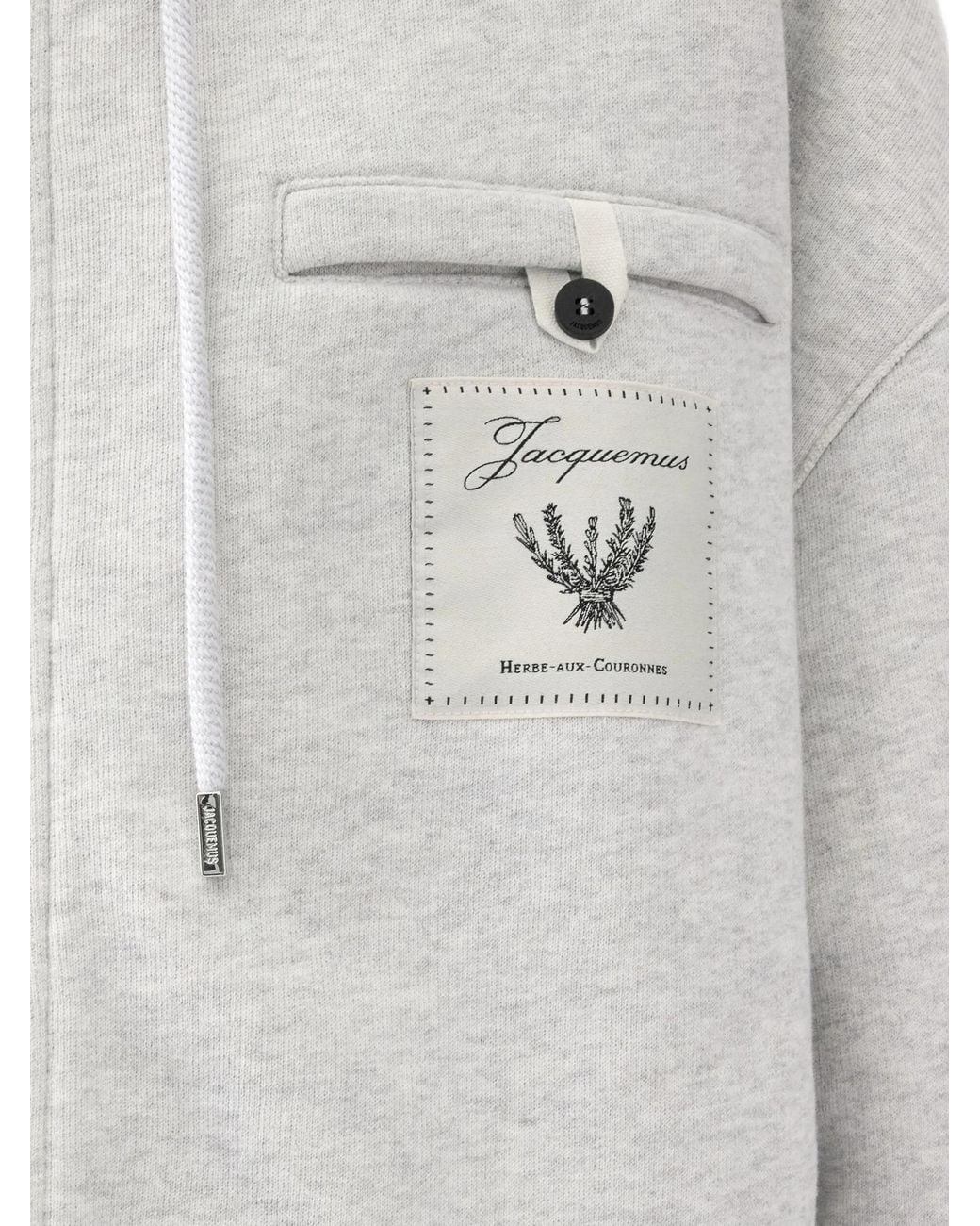 Jacquemus White Drawstring Zipped Hoodie