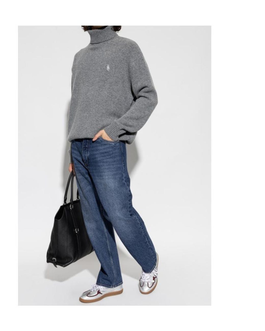Sporty & Rich Gray Roll-Neck Sweater for men
