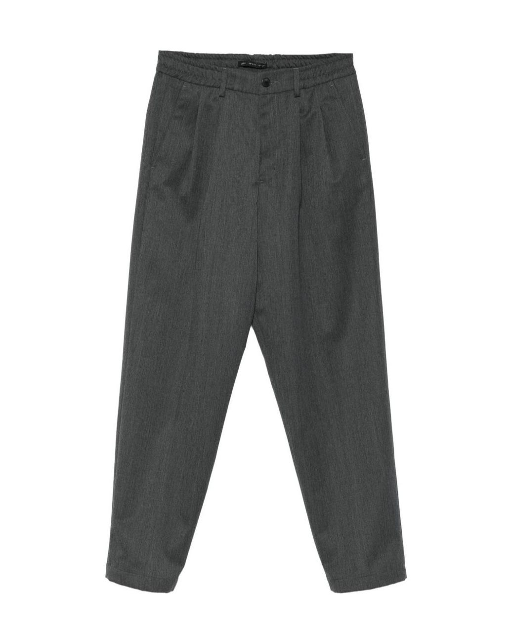 Low Brand Gray Straight-Leg Casual Pants for men