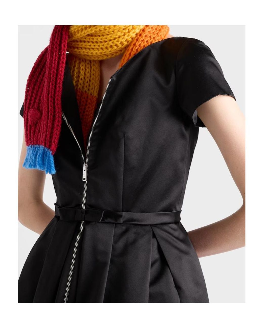 Prada Black V-Neck Short Sleeved Dress