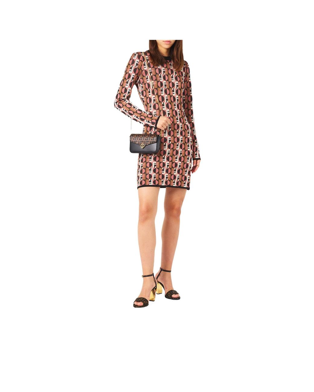 Fendi Metallic Goldembellished Highheeled Shoes
