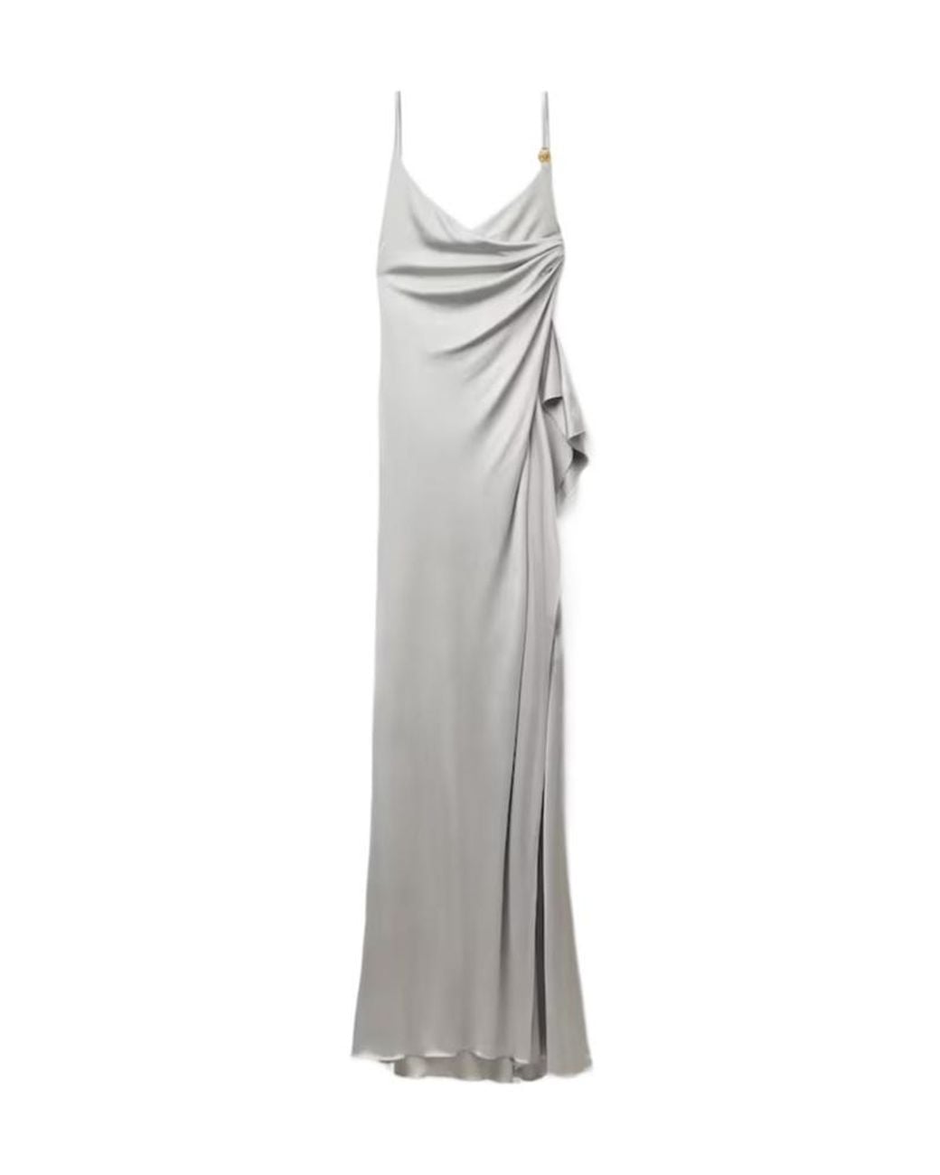 Versace White Draped Jersey Maxi Dress