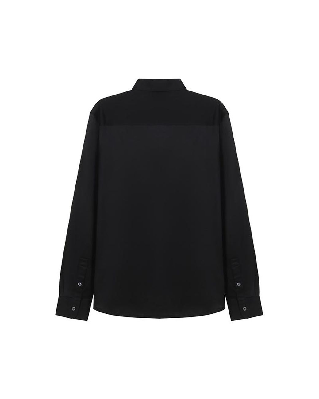 Emporio Armani Black Curved Hem Buttoned Shirt for men
