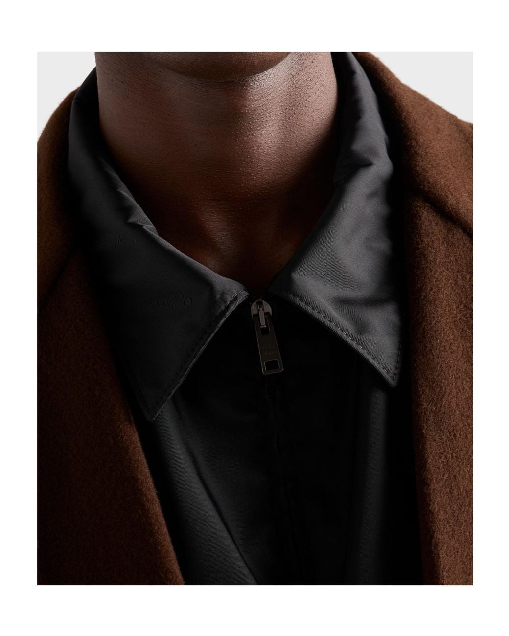 Prada Black Triangle-Patch Zipped Jacket for men