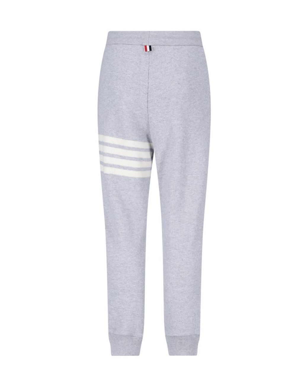 Thom Browne Gray Waffle-Knitted Drawstring Pants for men