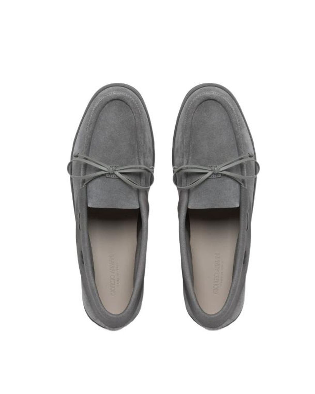 Giorgio Armani Gray Bow Detailed Slip-On Loafers for men