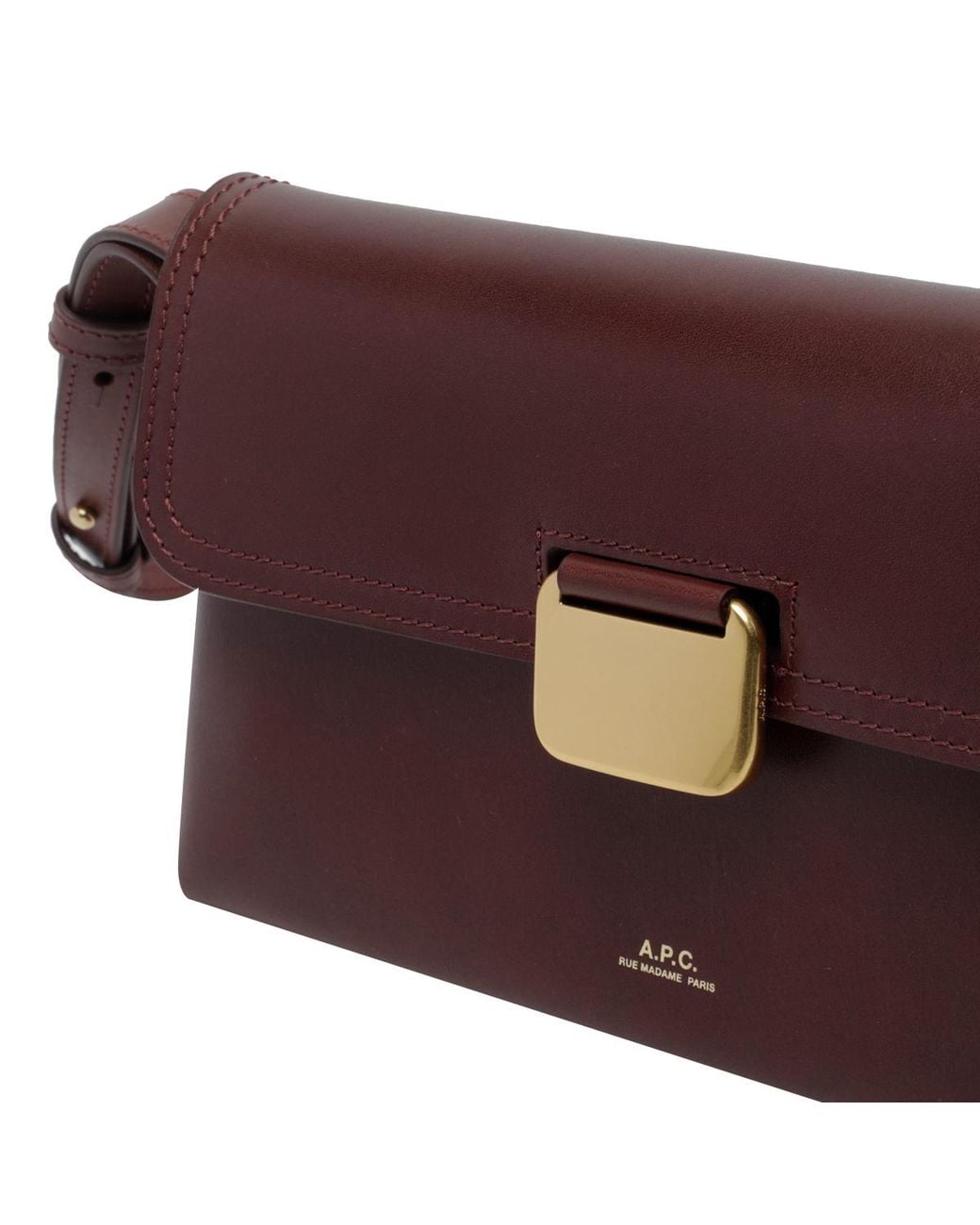 A.P.C. Purple Grace Logo-Print Leather Shoulder Bag