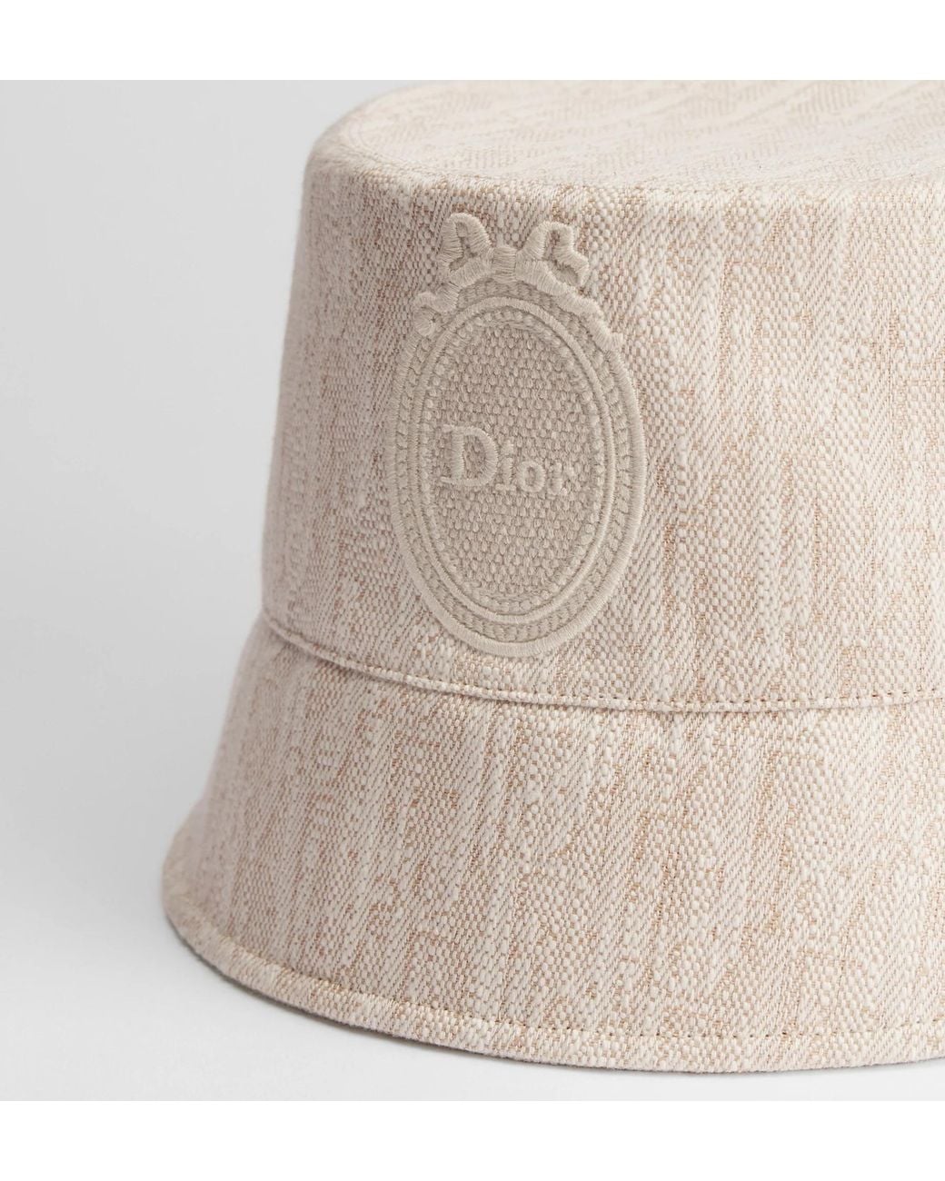 Dior Natural Iviera Medaillon Teddy-D Small Brim Bucket Hat