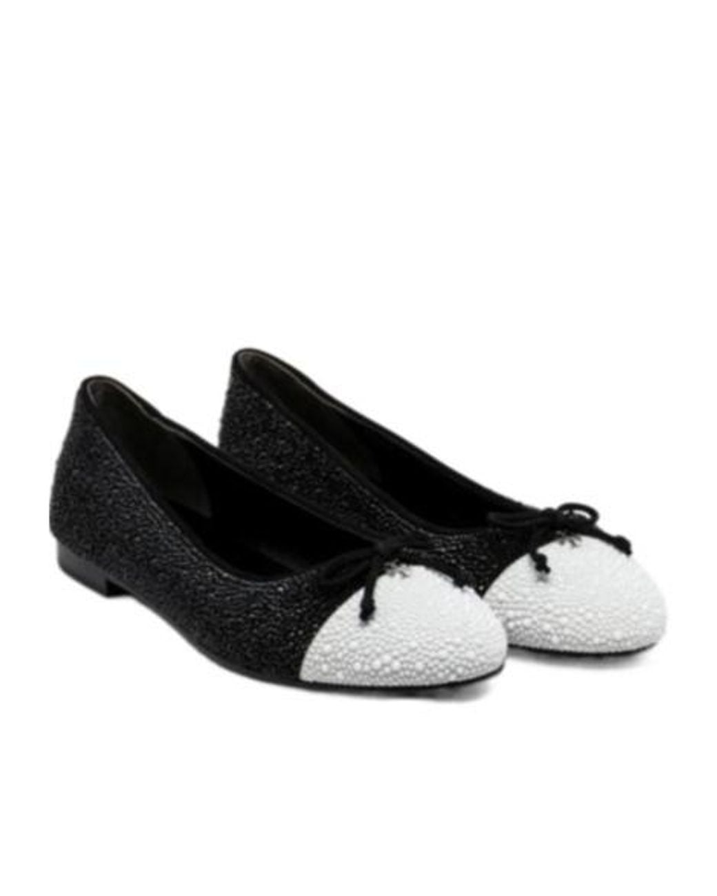 Tory Burch Black Bow-Detailed Embellished Flats