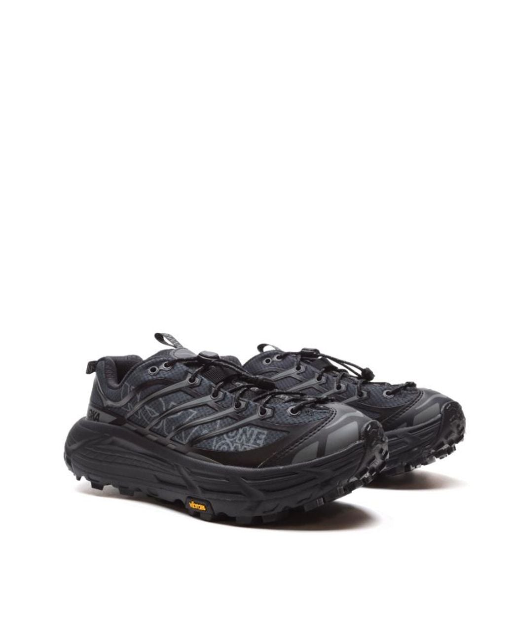 Hoka One One Black Round Toe Lace-Up Sneakers for men