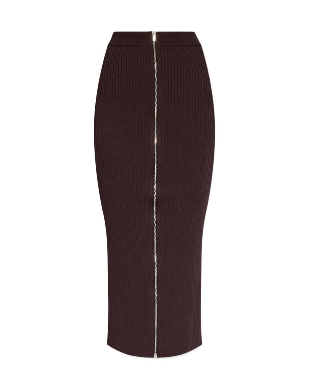 Nanushka Red Meika Ribbed Midi Skirt