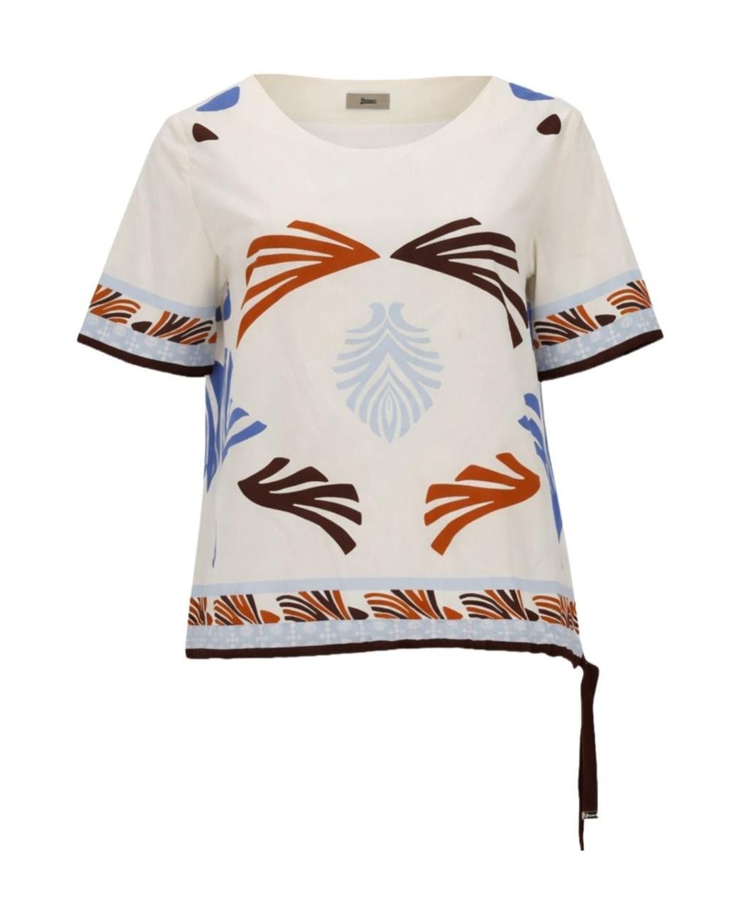 Herno White Graohic Printed Crewneck T-Shirt