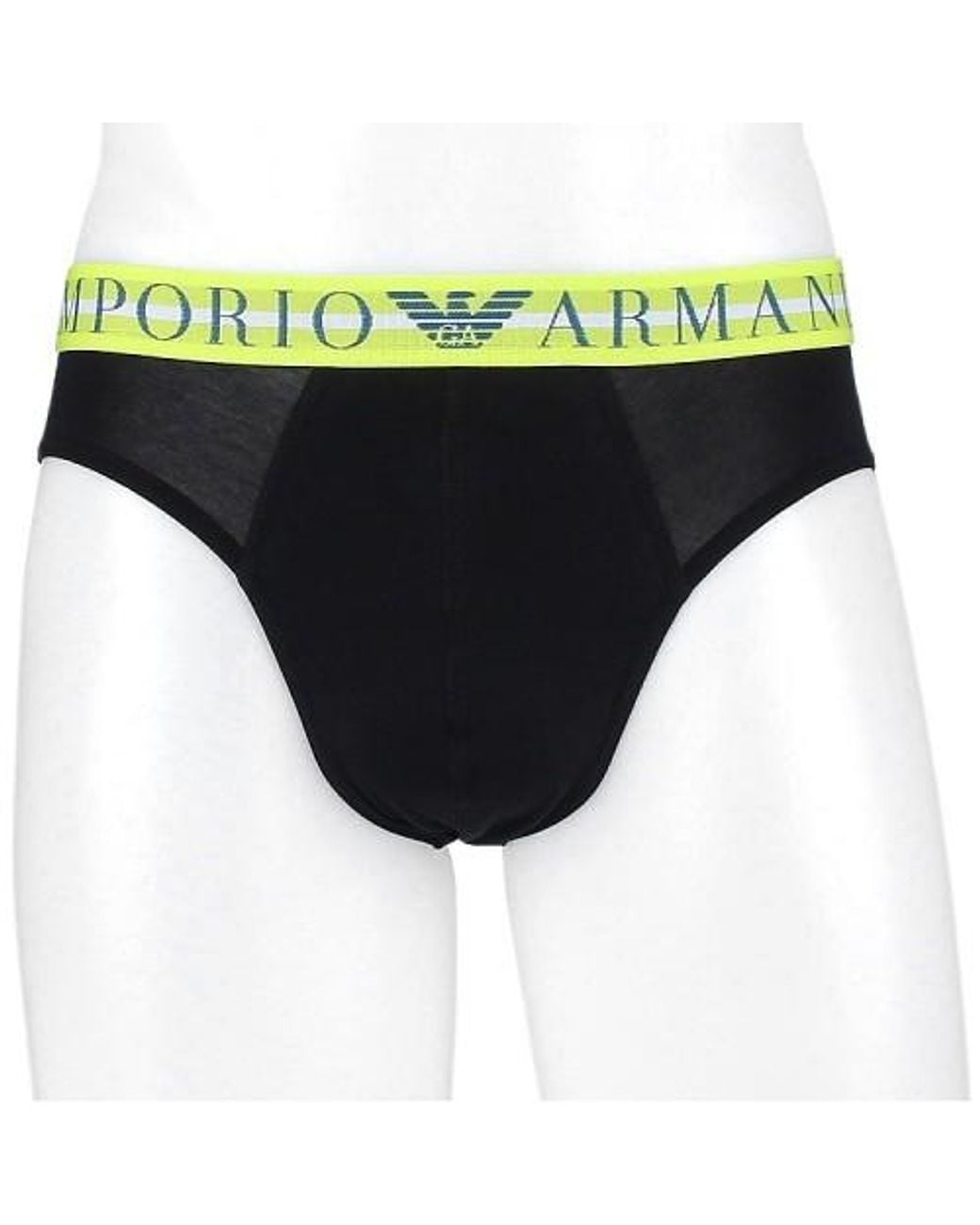 Emporio Armani Black Logo Briefs Three-Pack for men