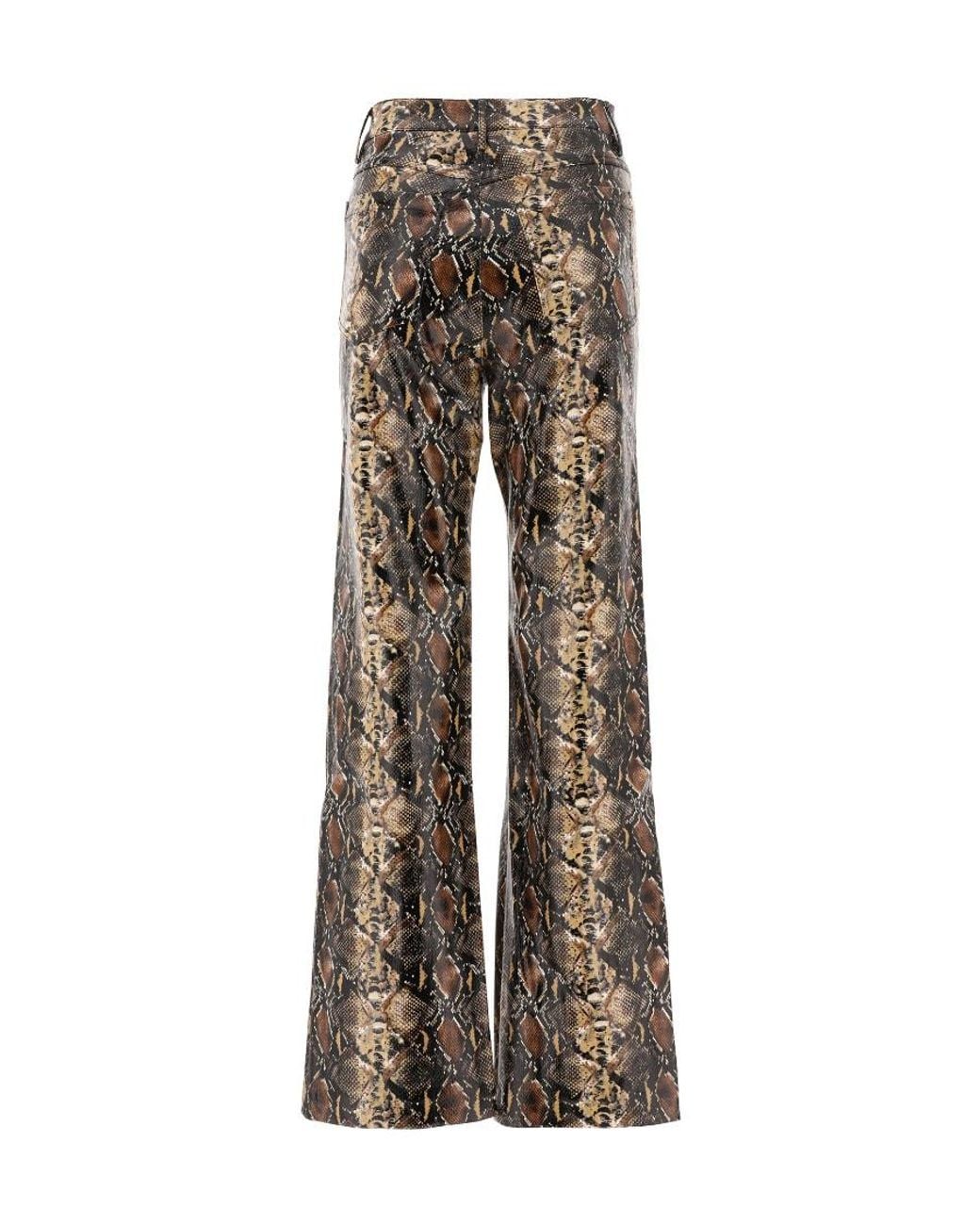 ROTATE BIRGER CHRISTENSEN Natural Snake Bell-Bottom Pants