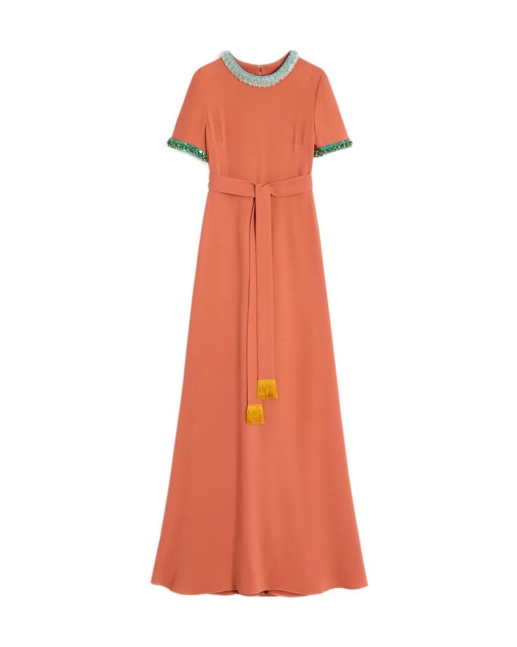 Valentino Orange Short Sleeve Dress