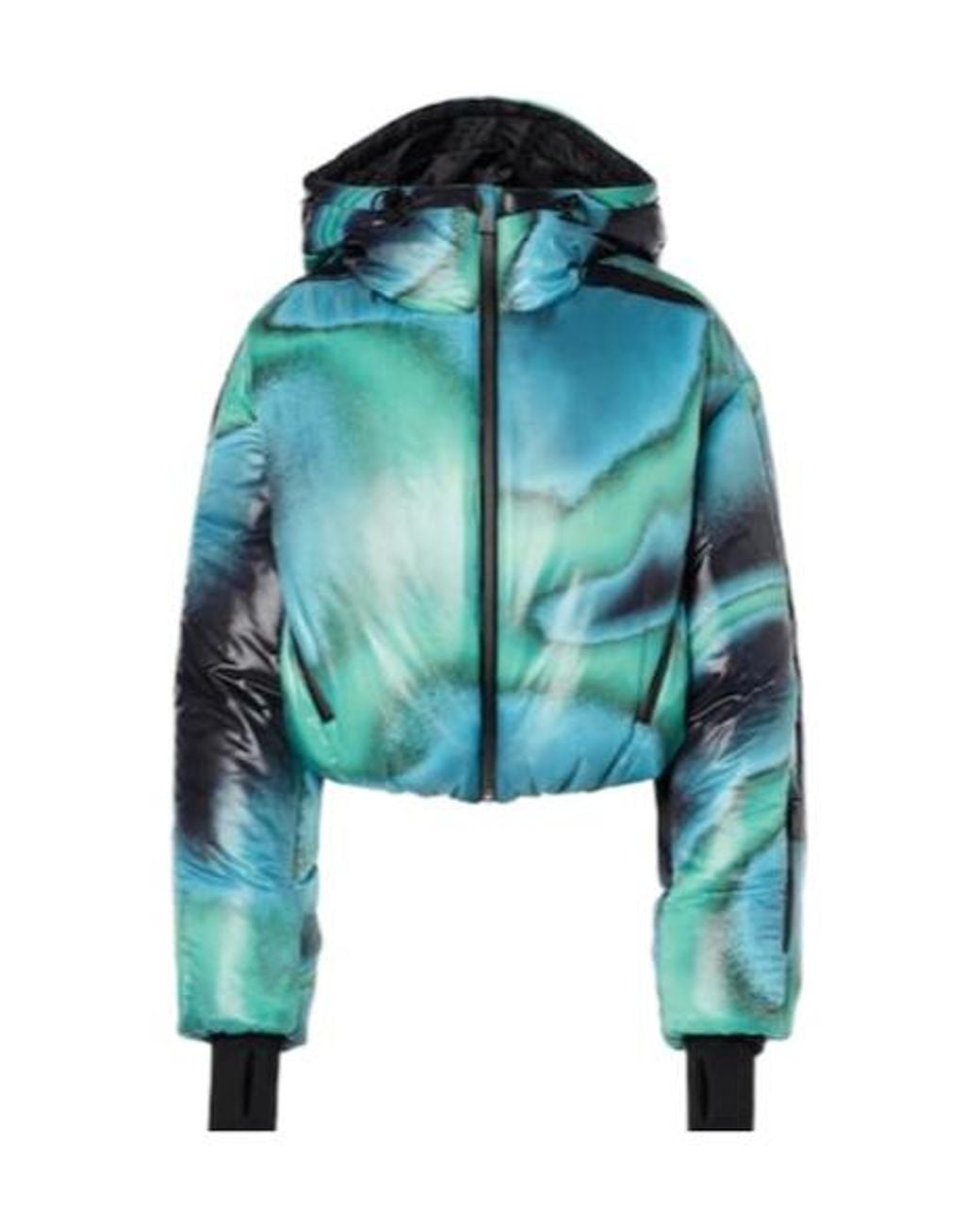Aztech Mountain Blue Daisy Cropped Down Ski Jacket