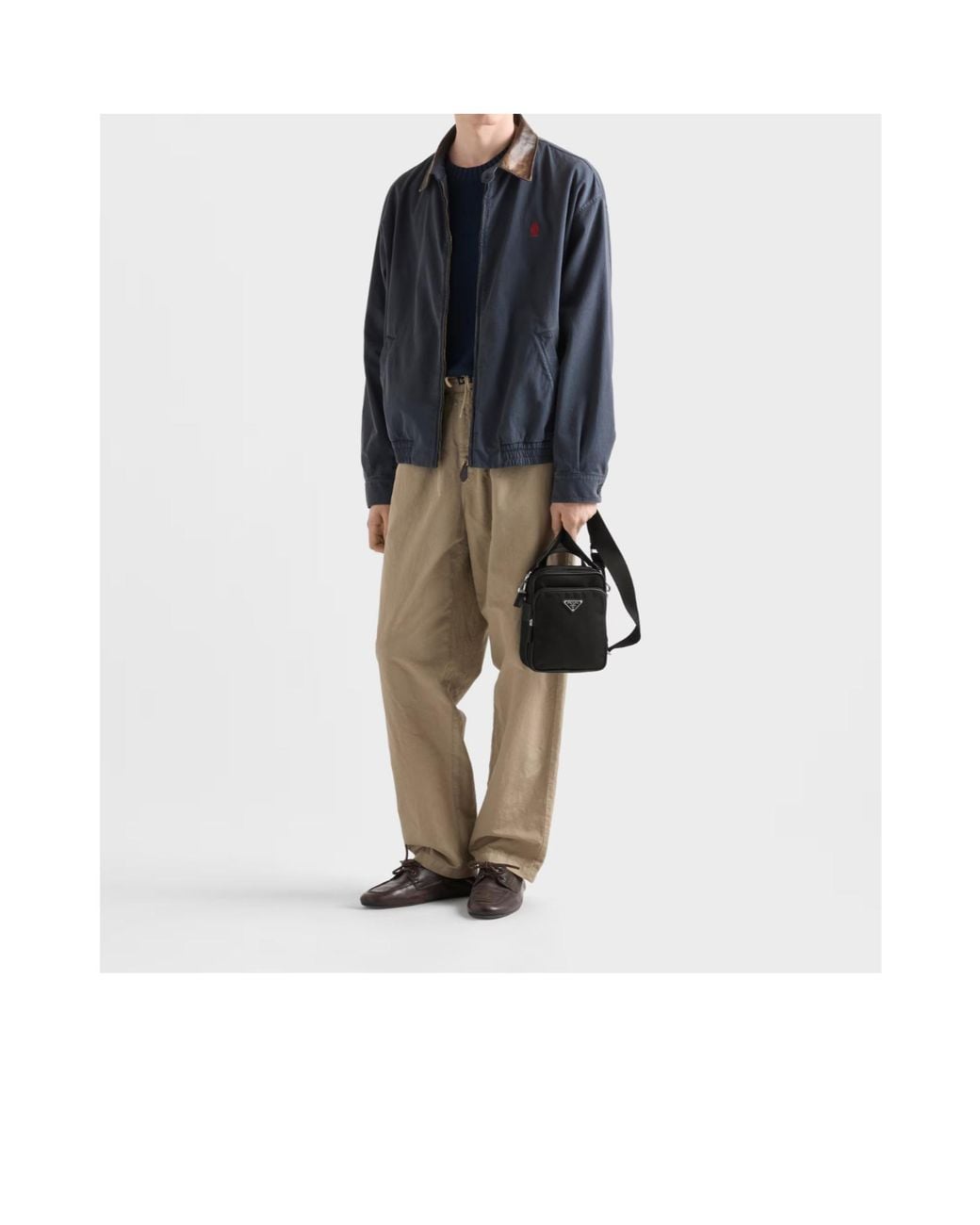 Prada Black Re-Nylon Zipped Shoulder Bag for men