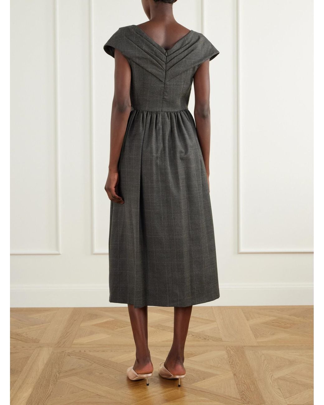 Simone Rocha Black Gathered Prince Midi Dress