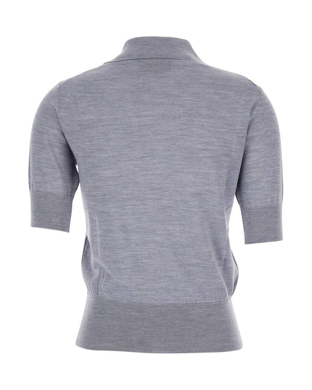 AMI Gray Short-Sleeve Polo Top