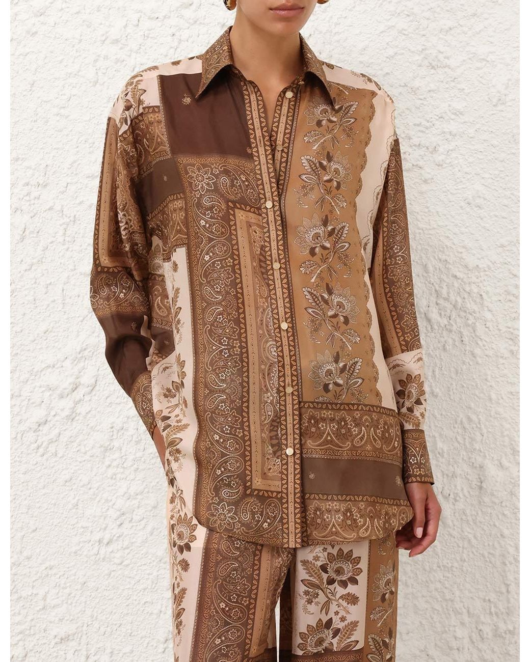 Zimmermann Brown Lucky Manstyle Shirt
