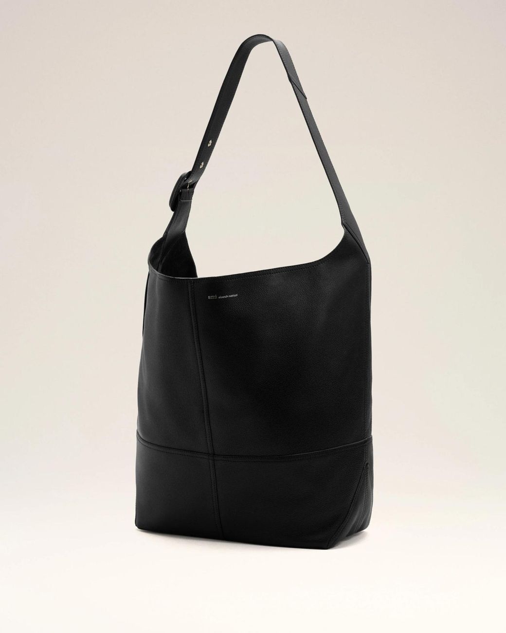 AMI Black Ami Taurillon Leather Etienne Crossbody Bag for men