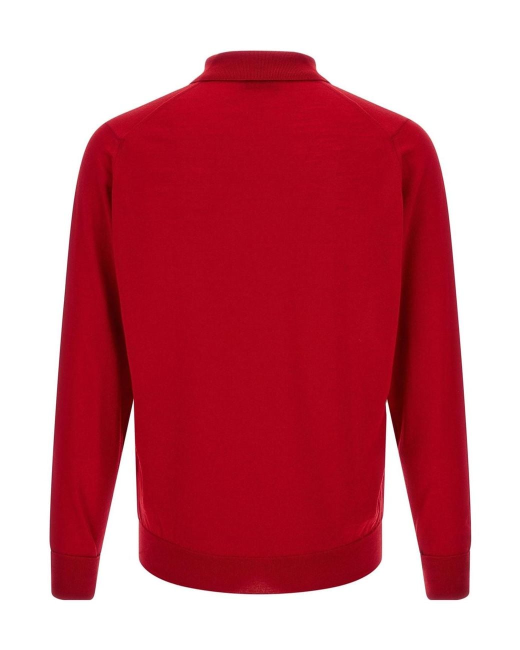 John Smedley Red Dorset Long-Sleeve Polo Shirt for men