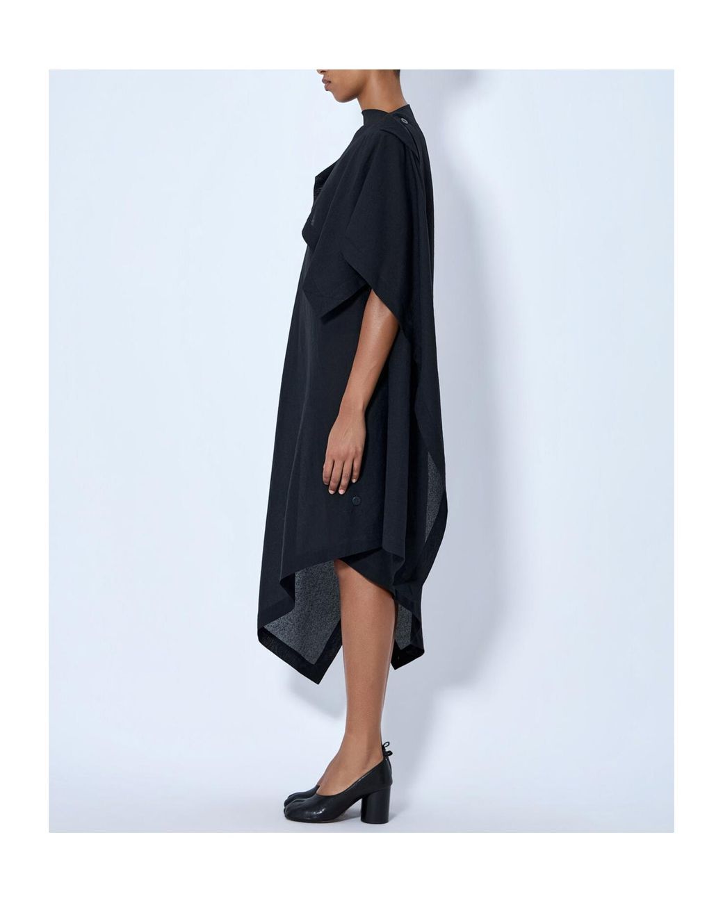 Issey Miyake Black Asymmetric Draped Dress