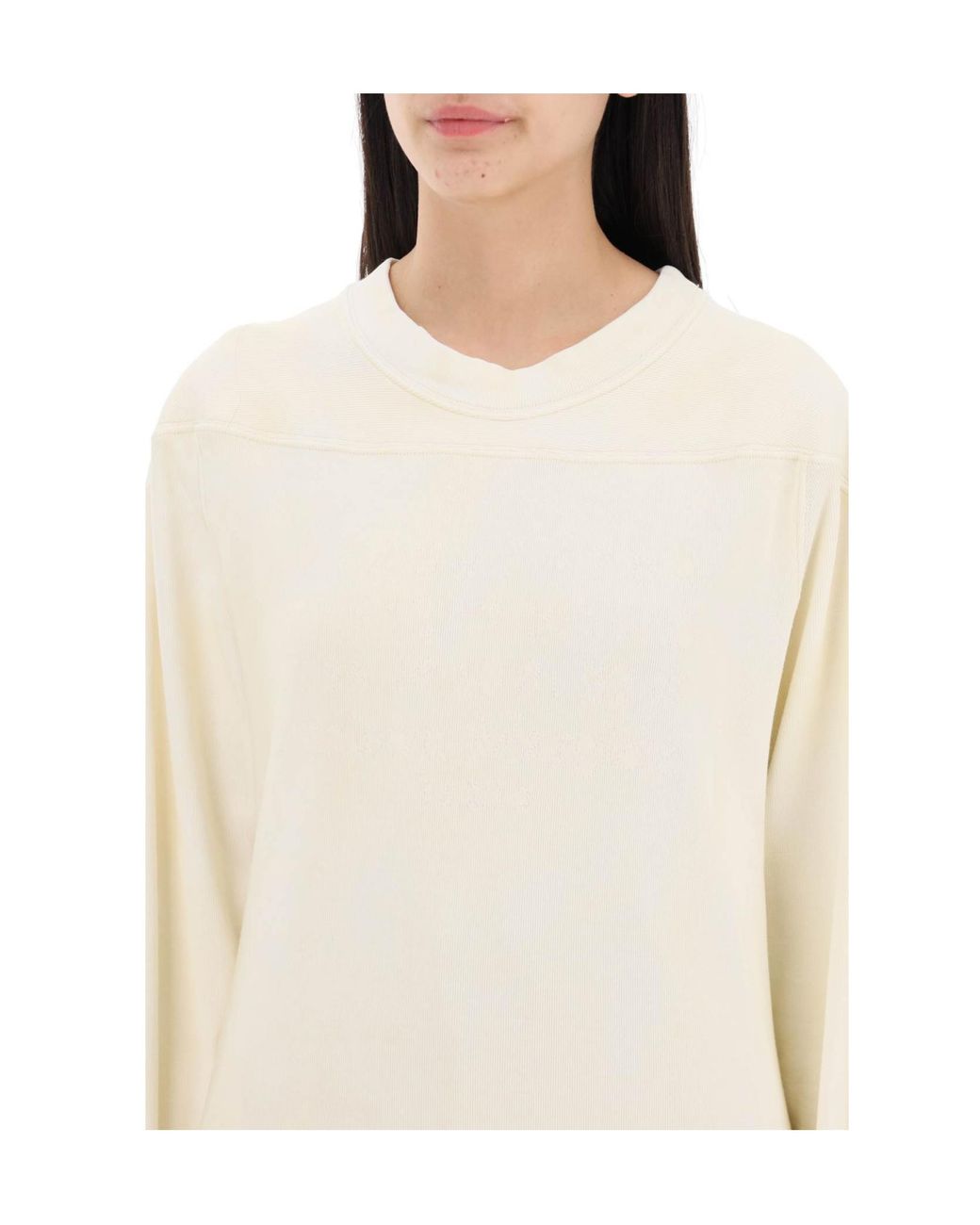 Maison Margiela White Long-Sleeved Crewneck Sweatshirt