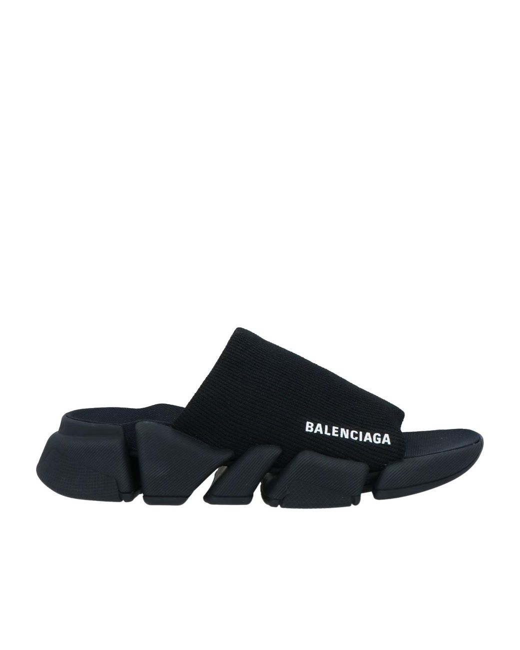 Balenciaga Black Simple Printed Slippers