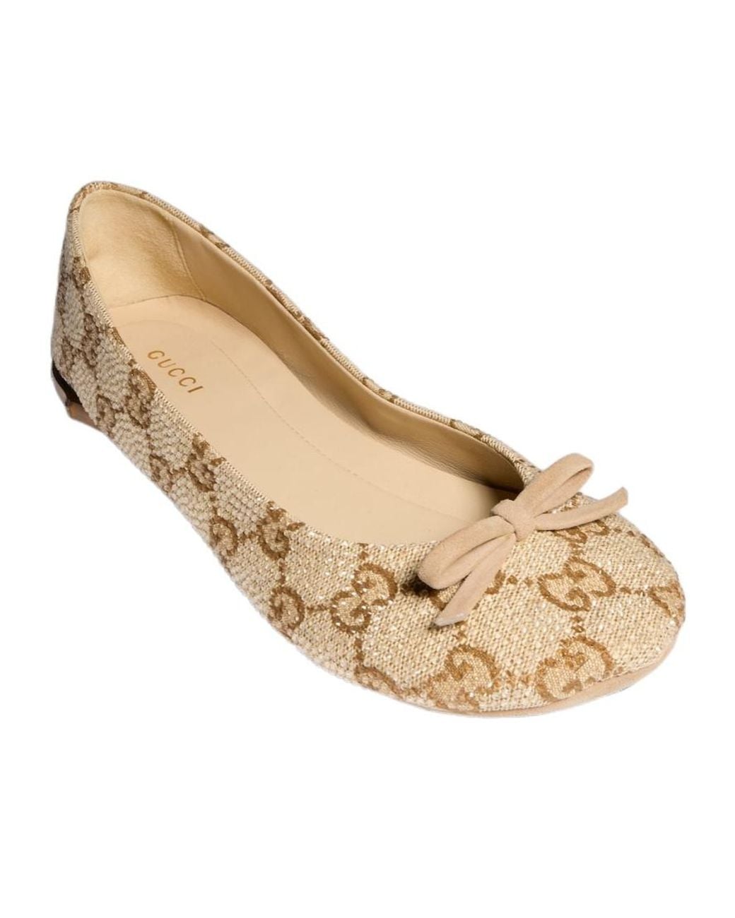 Gucci Natural Crystal Ballerina With Bamboo