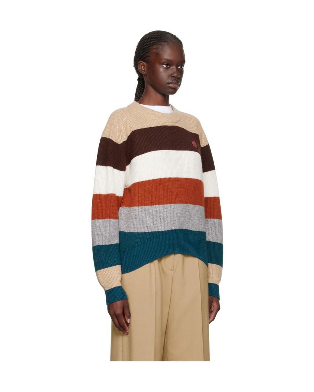 Maison Kitsuné Blue Wool Crew-Neck Sweater