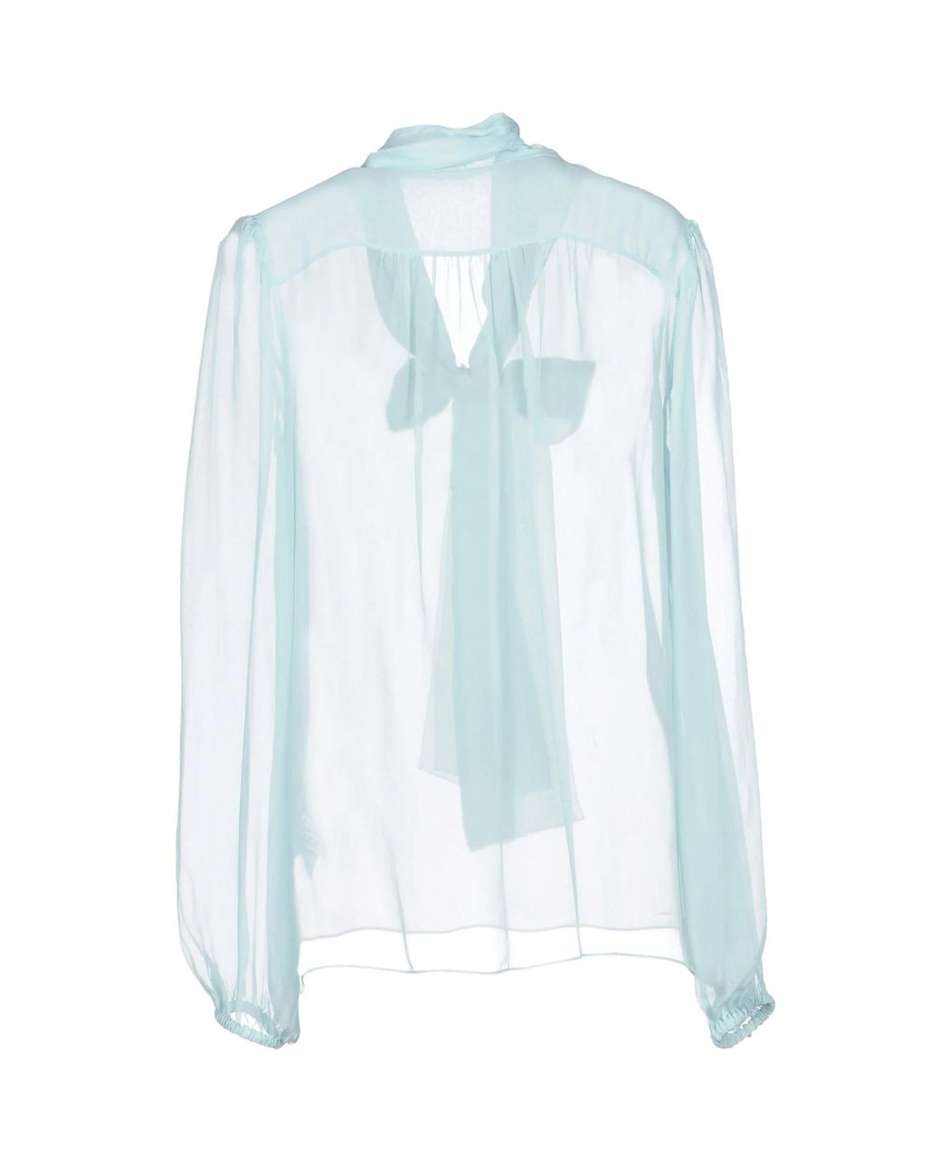Dolce & Gabbana Blue Chiffon Long-Sleeve Top