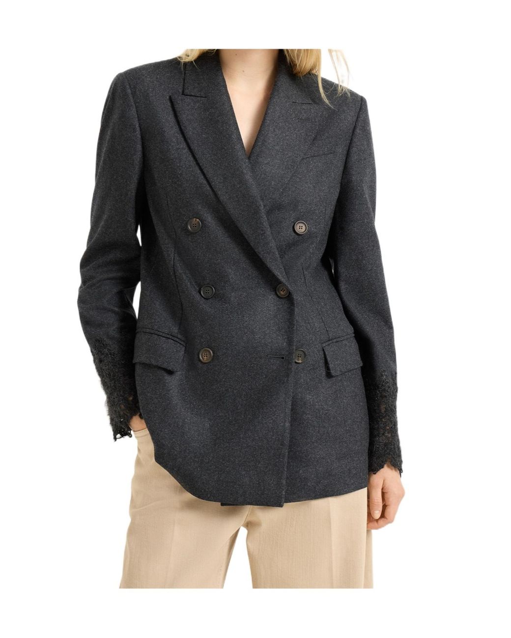 Brunello Cucinelli Black Double-Breasted Blazer