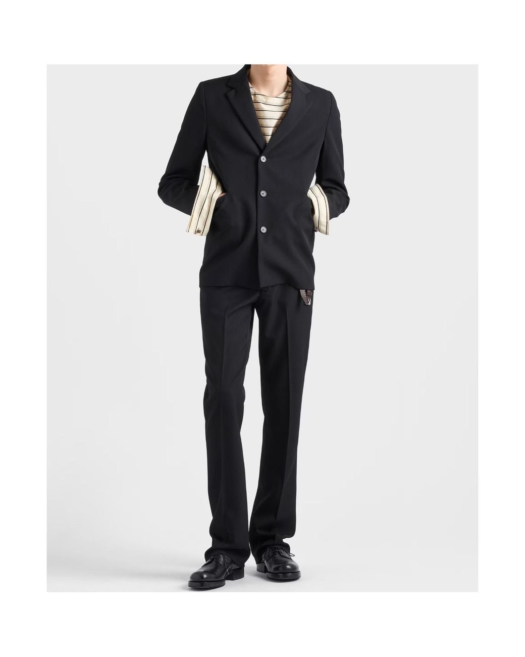 Prada Black High-Waisted Tailored Pants for men