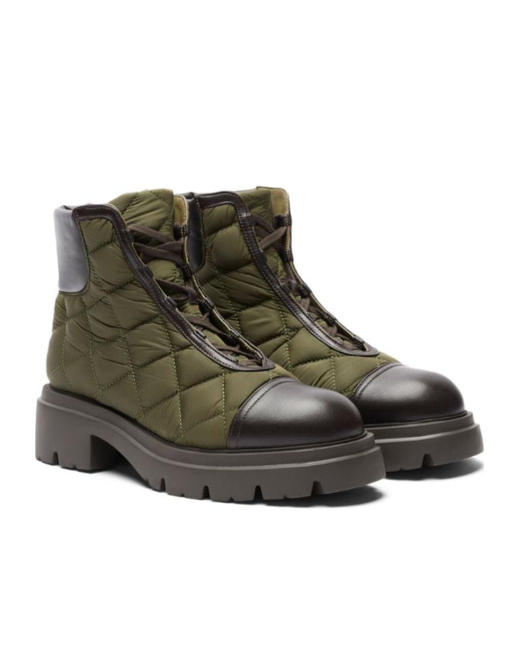 Stuart Weitzman Green Hudson Quilted Hiker Bootie