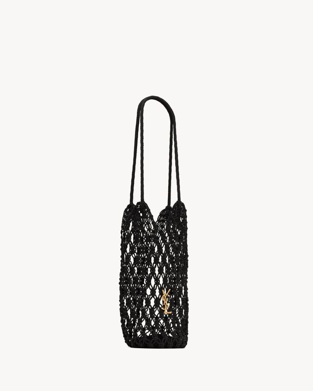 Saint Laurent Black Cassandre Logo Plaque Large Tote Bag