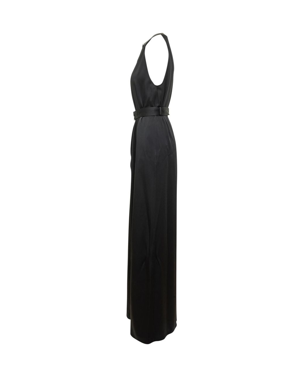 Tom Ford Black Sleeveless Satin Long Dress