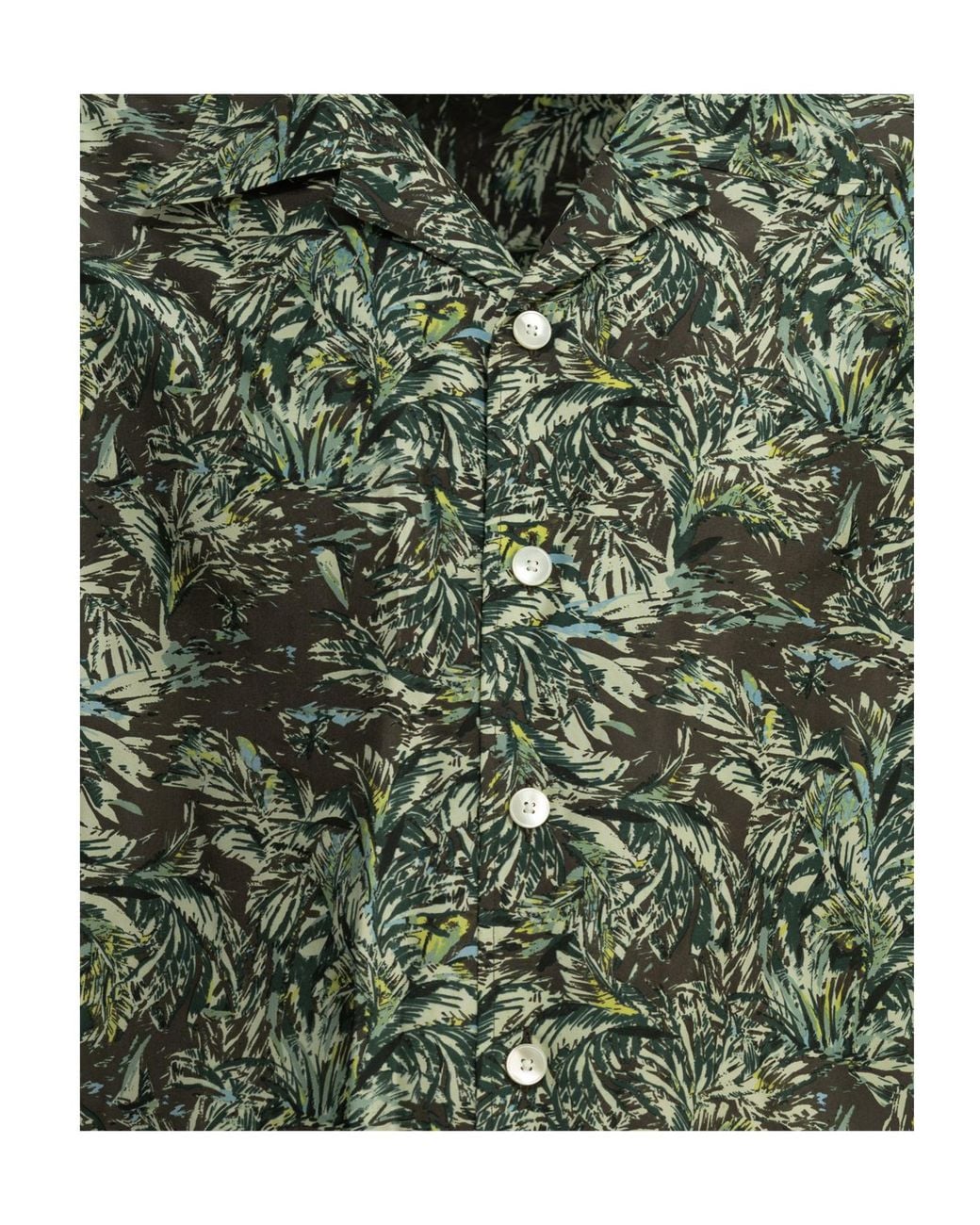 Auralee Green Printed Short-Sleeved Shirt for men