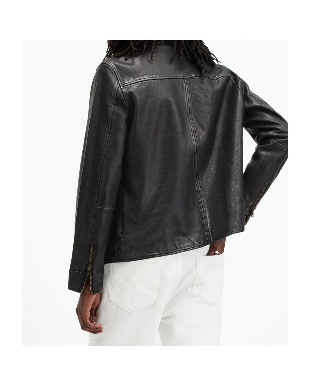 AllSaints Black Miller Leather Jacket for men
