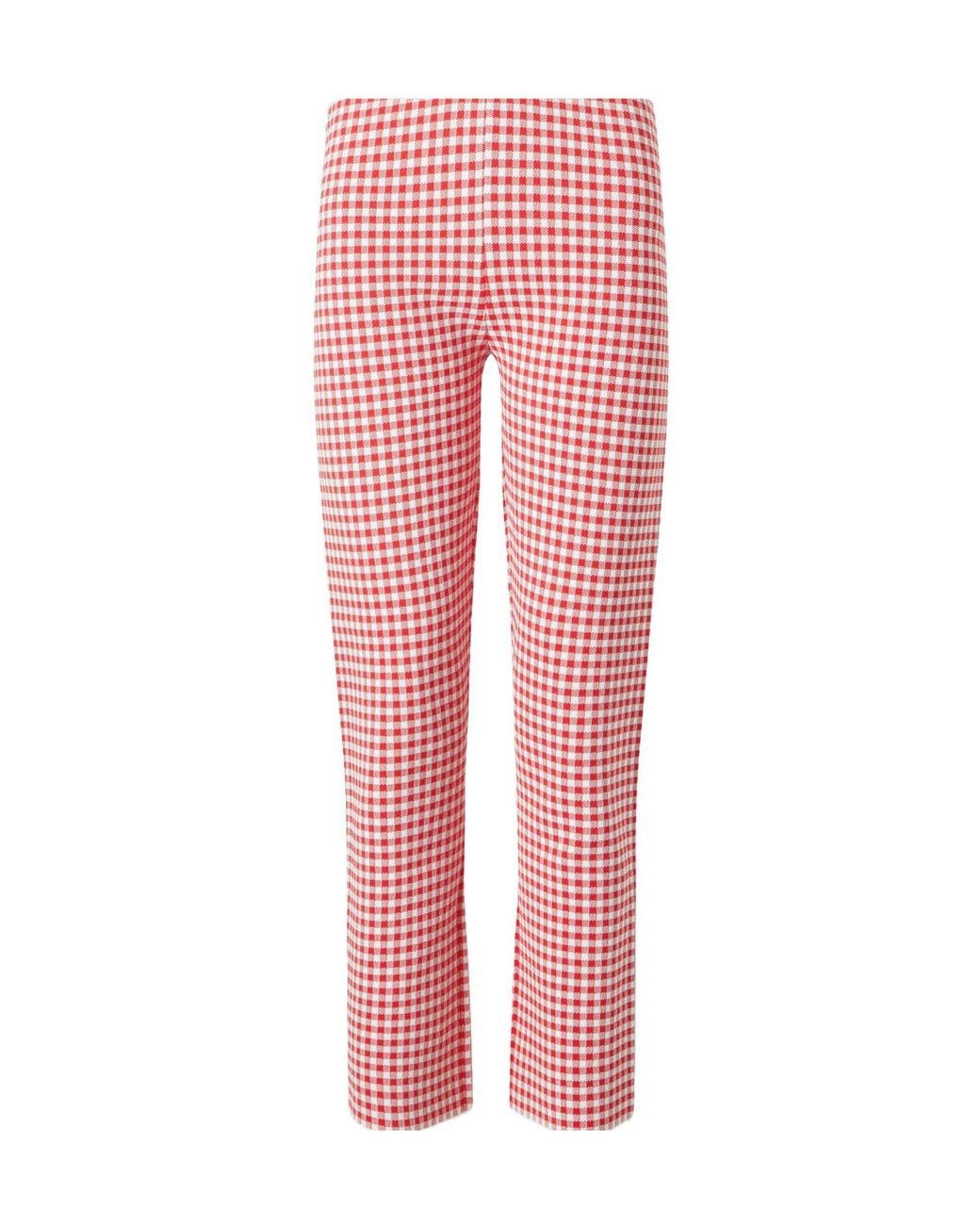 Posse Pink Micah Checked Jersey Straight-Leg Capri Pants