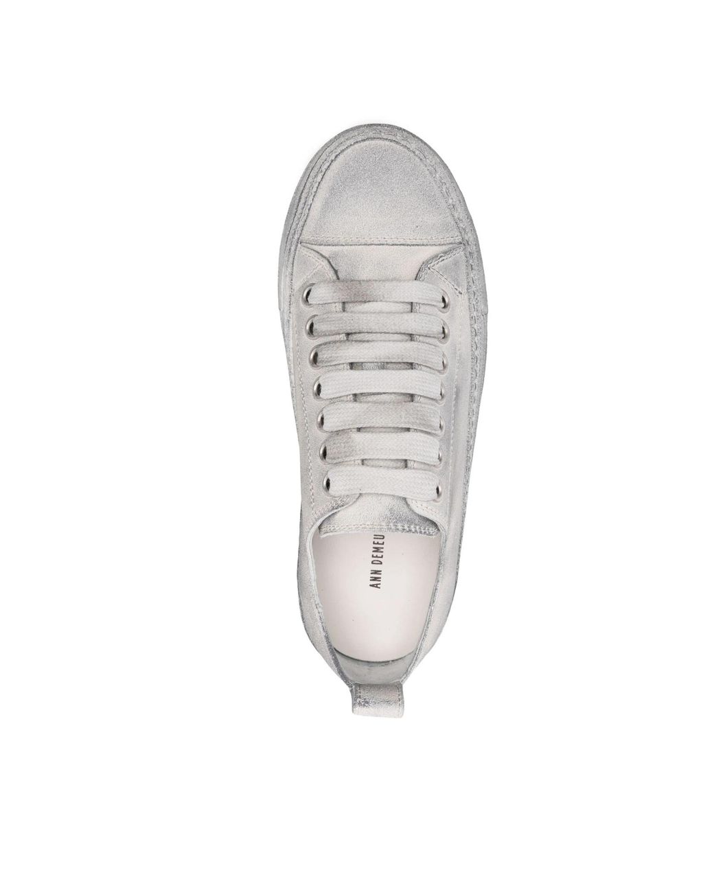 Ann Demeulemeester White Distressed-Finish Sneakers