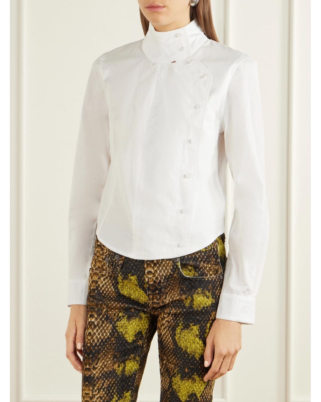 R13 White Asymmetrical Shirt